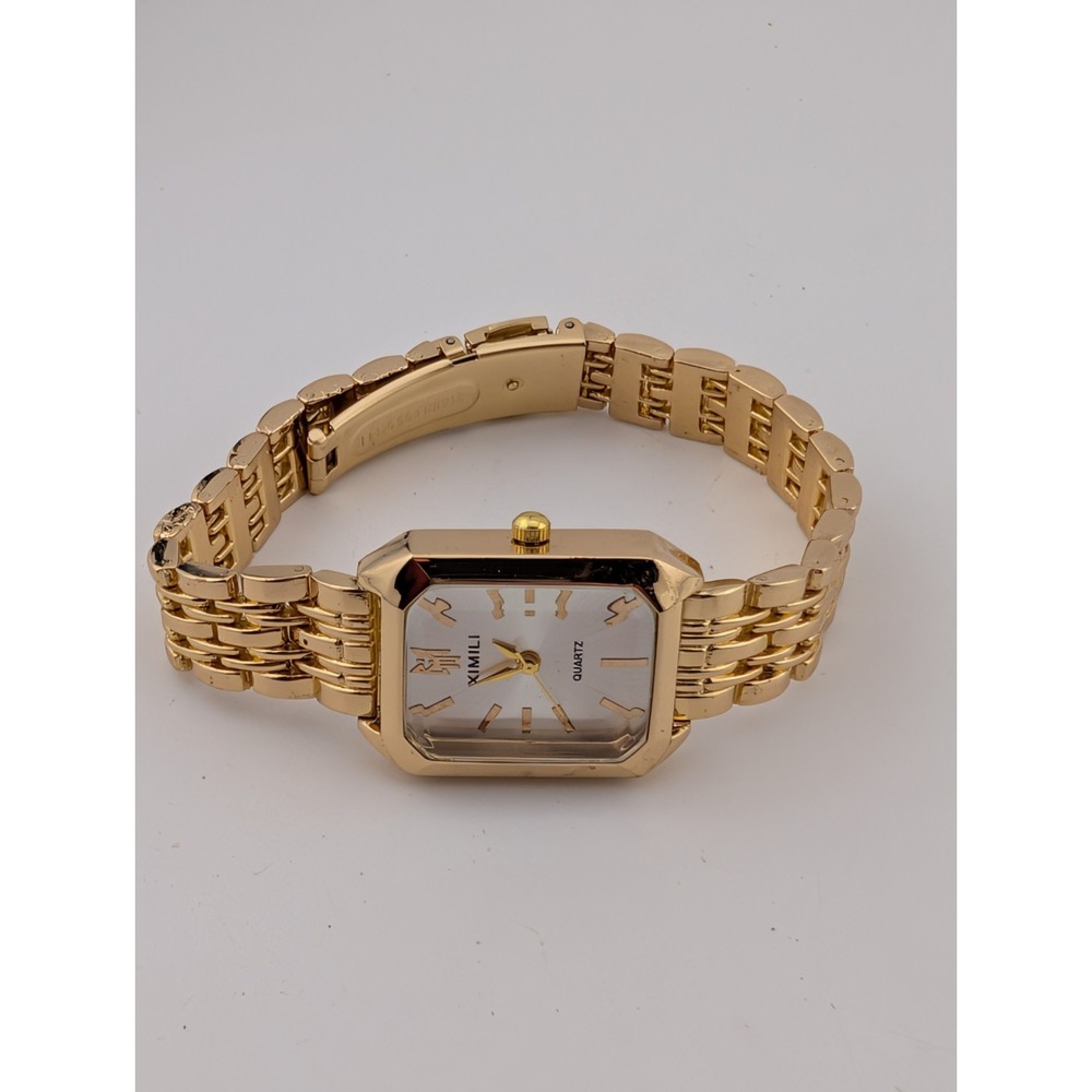 XIMILI Watch Women 23mm Gold Case 7.75" Band- New Battery - Picture 3 of 7